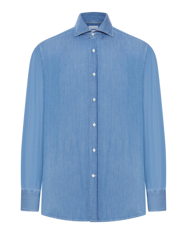 [Brunello Cucinelli] Shirts Long Sleeve FW26 MR6830627C001 DENIM MEDIO