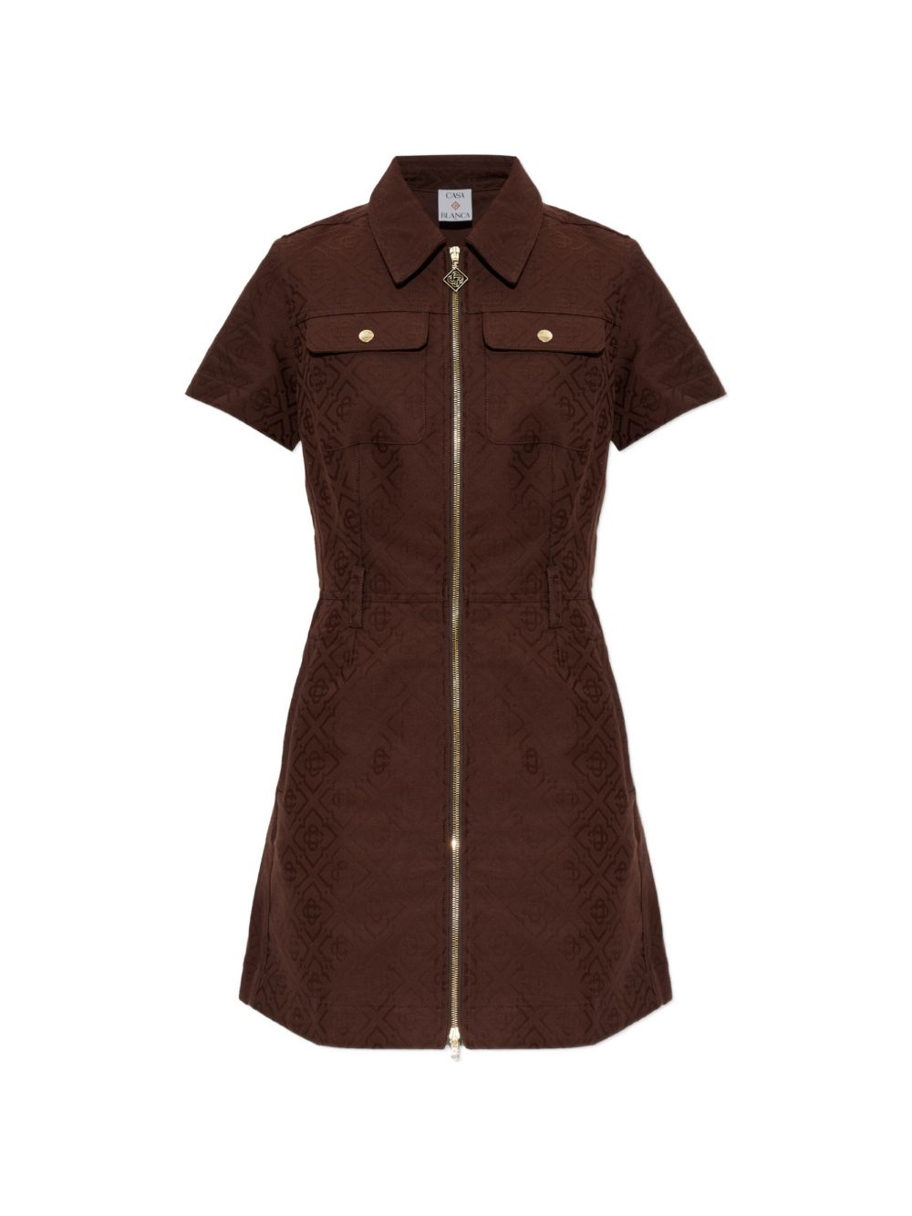 [Casablanca] Short sleeve dress FW26 WPF26DR22201DARK BROWN MONOGRAM
