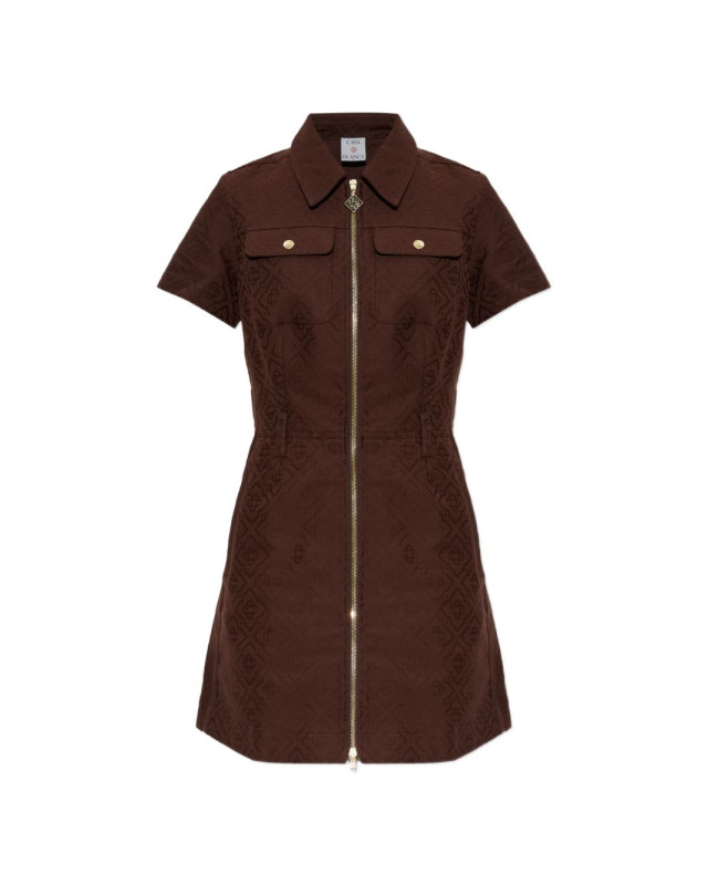 [Casablanca] Short sleeve dress FW26 WPF26DR22201DARK BROWN MONOGRAM