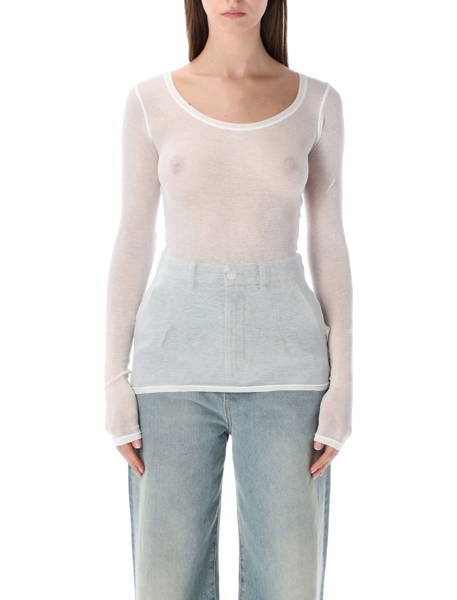 [American Vintage] T-shirts Long Sleeve FW26 MAS04BLANC