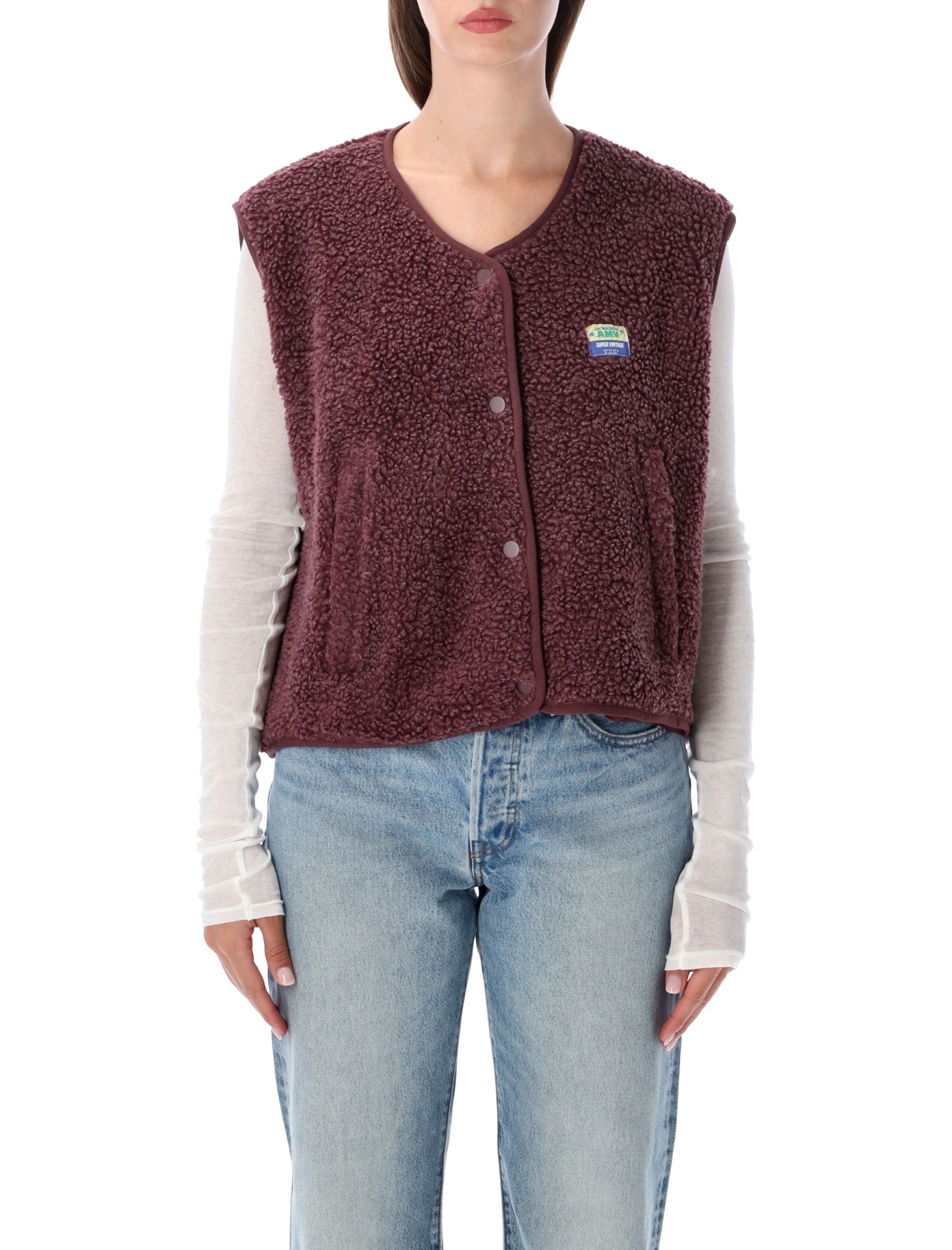 [American Vintage] Vest FW26 HOK16BBORDEAUX C