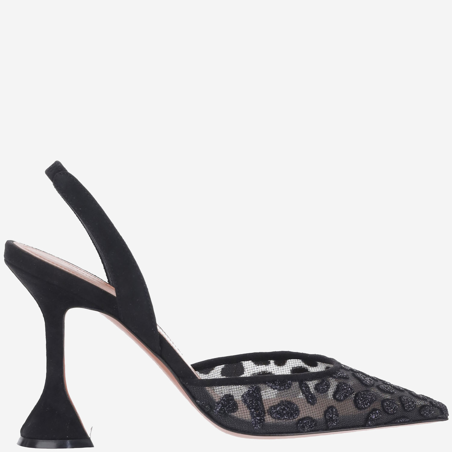 [Amina Muaddi] Pumps FW26 HOLLIMESHSLING95BLACKLEOPARD