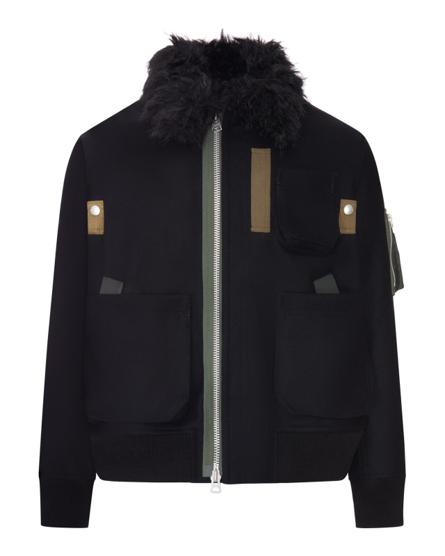 [Sacai] Bomber Jacket FW26 2604081M001 BLACK