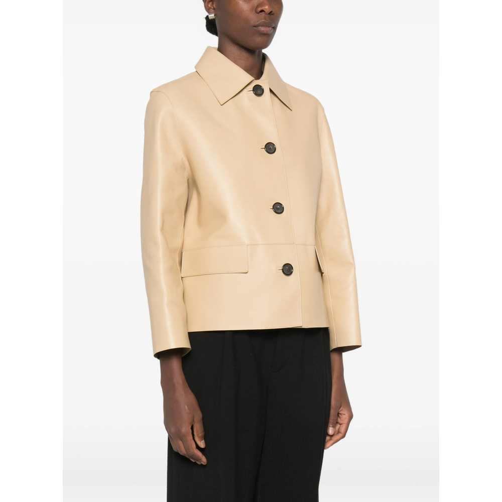[TOTEME] Leather Jacket FW26 263-WRO0329 LE0056-378 CHAI