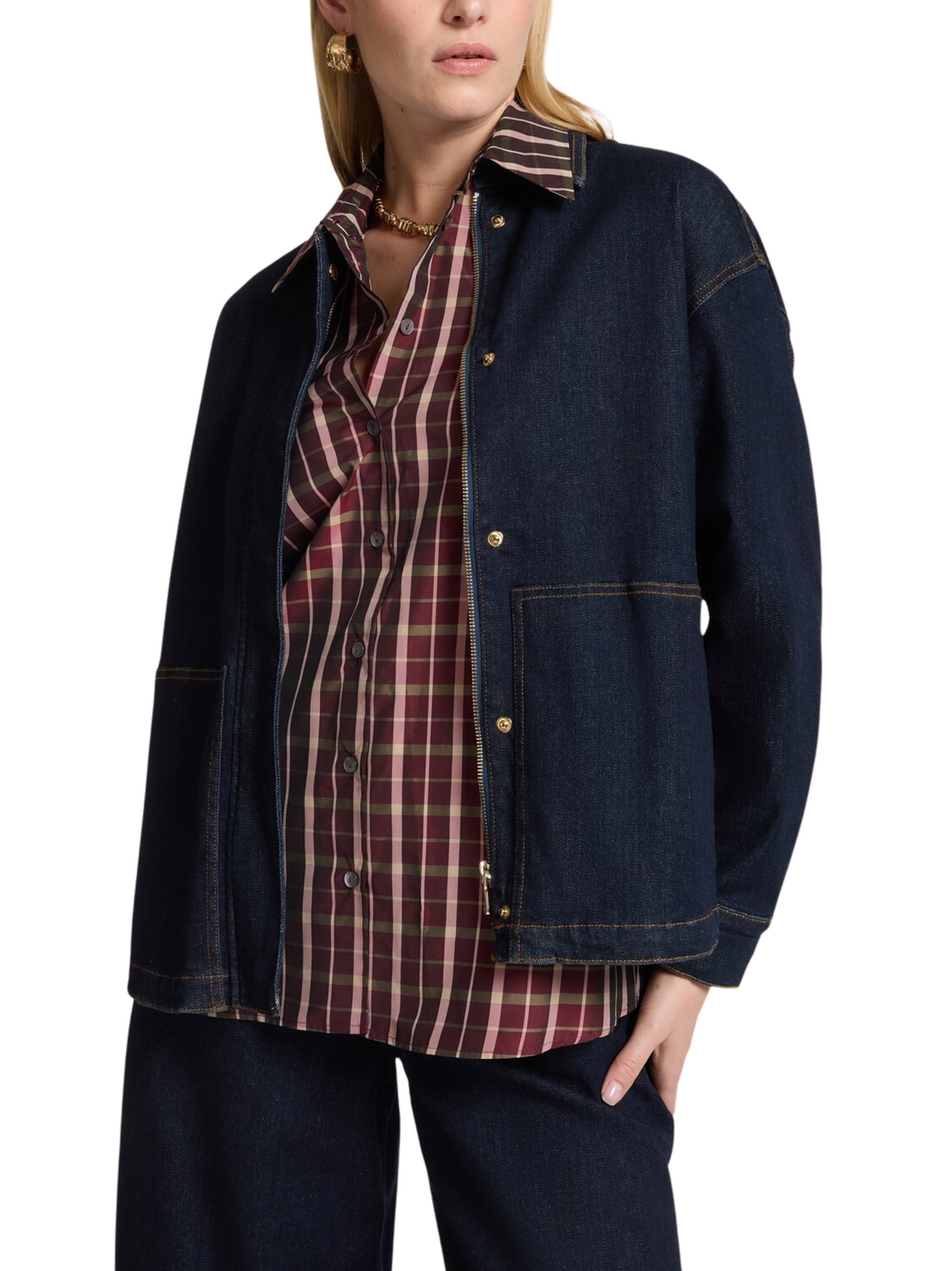[ELENA MIRO`] Denim Jacket FW26 R401Z000043N