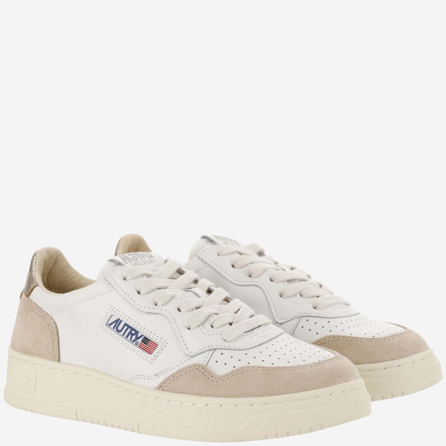 [AUTRY] Sneakers FW26 AULWLS75LEATSUEDEWHTGOLD