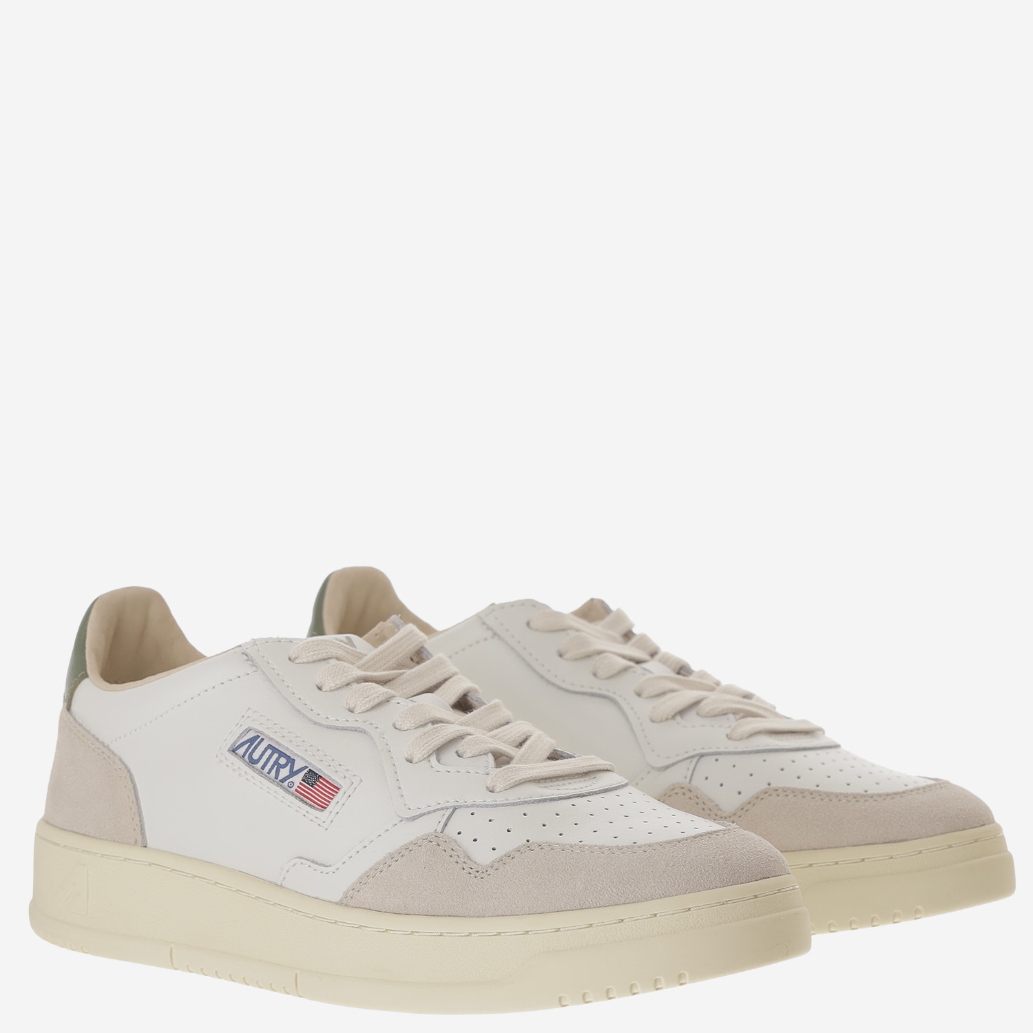 [AUTRY] Sneakers FW26 AULMLS17LEATSUEDEWHTBRONZEGRN