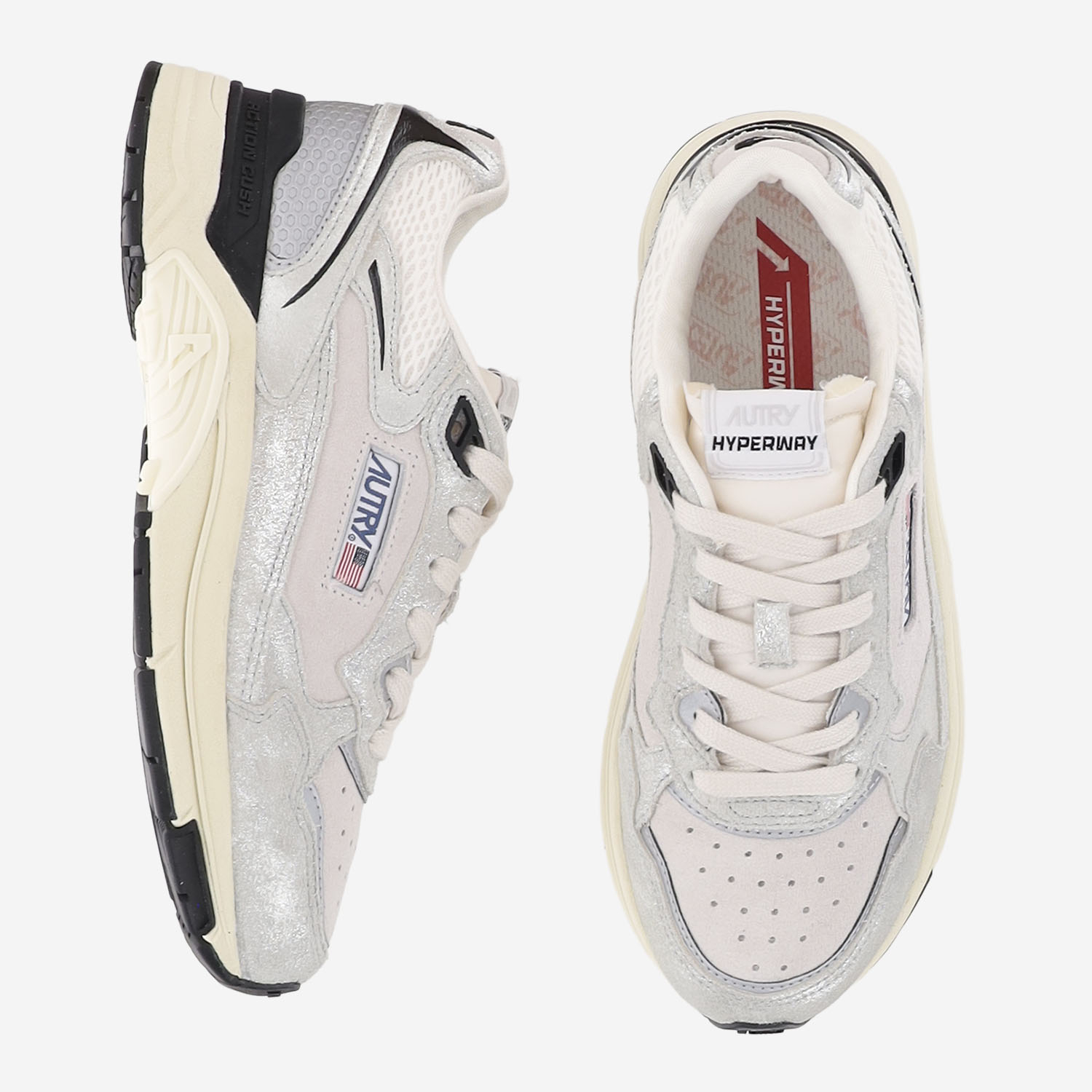 [AUTRY] Sneakers FW26 HYLWBF01LAMSUEMESHSILVWHT