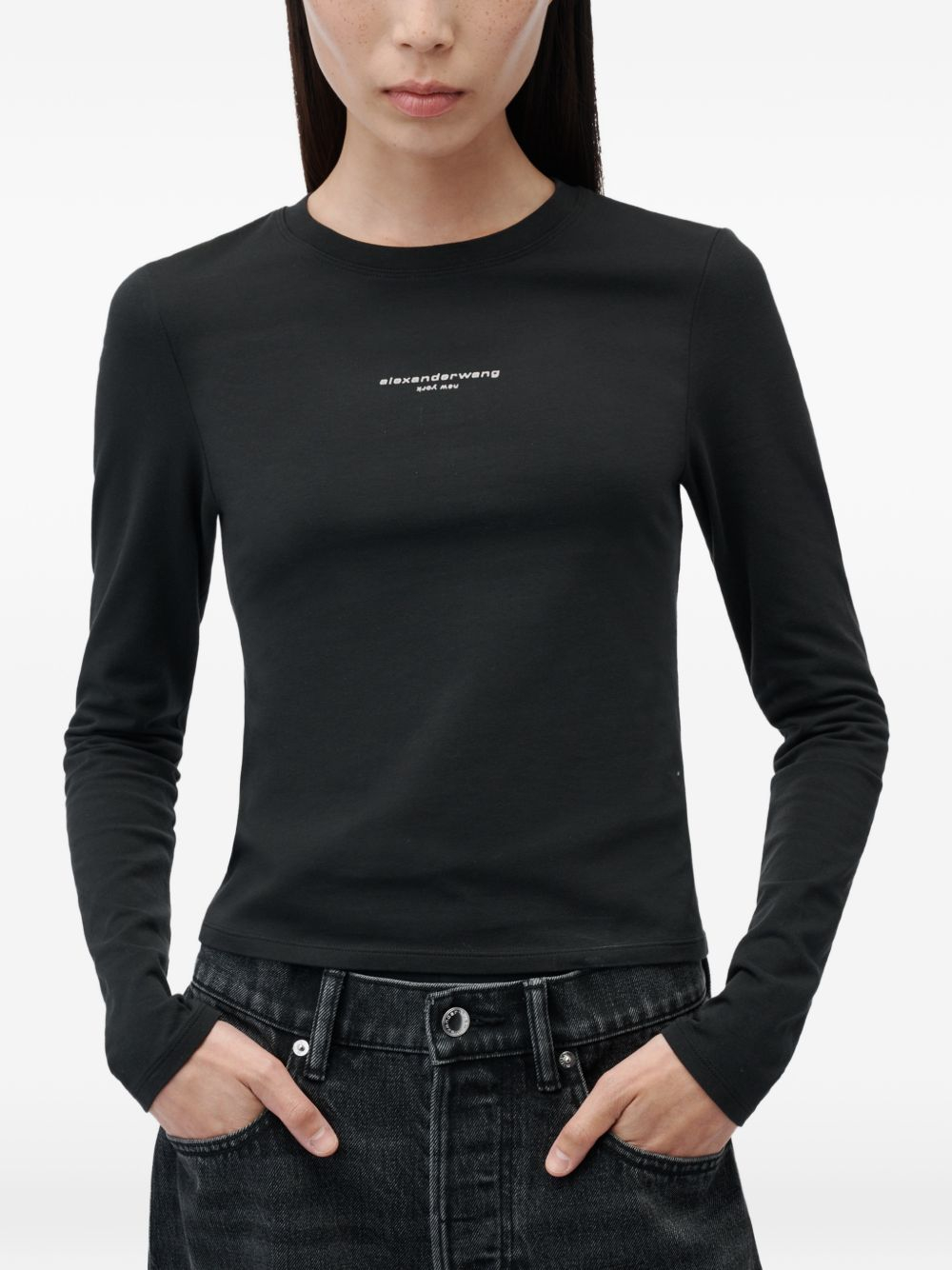 [ALEXANDER WANG] T-shirts Long Sleeve FW26 1CC4261457 001