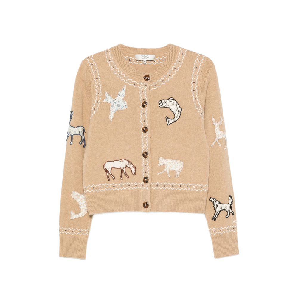 [Sea] Cardigan FW26 PF26-150  CAMEL