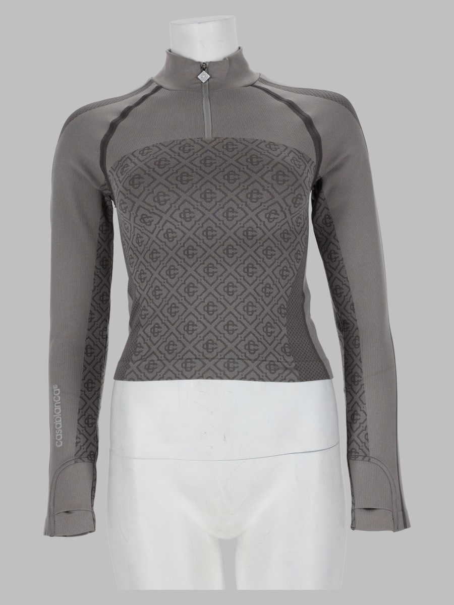 [Casablanca] T-shirts Long Sleeve FW26 W-AW26-ACT-068_01LIGHTGREYMONOGRAM