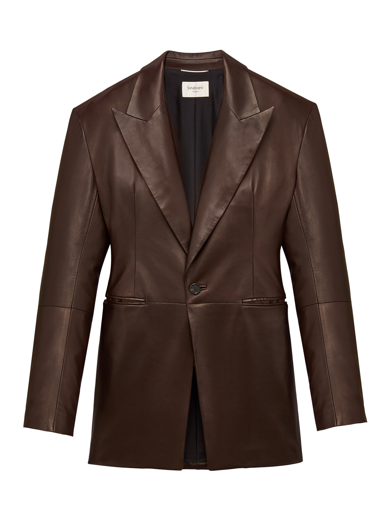 [Saint Laurent] Leather Jacket FW26 A0038GY5OA22820 MARRON FONCE