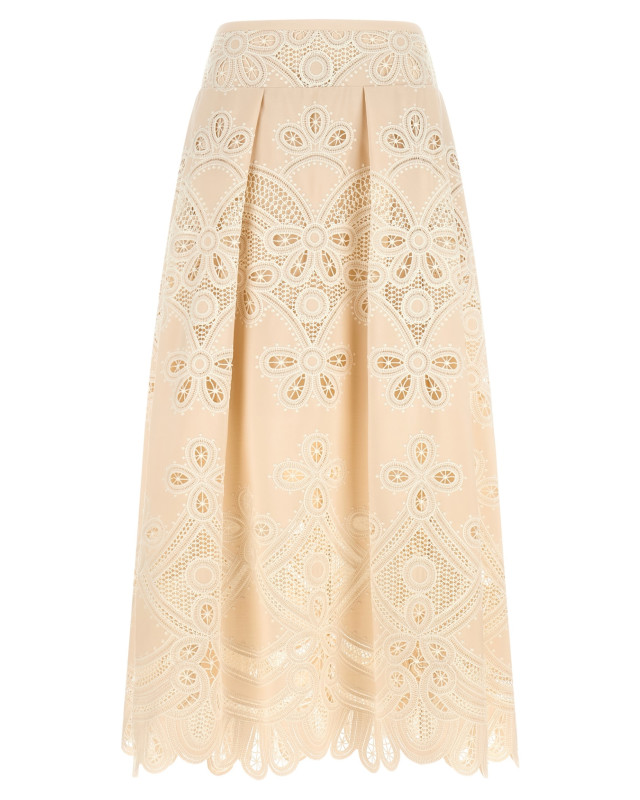 [Elie Saab] Long skirt FW26 SK360NP26COE16CREAM