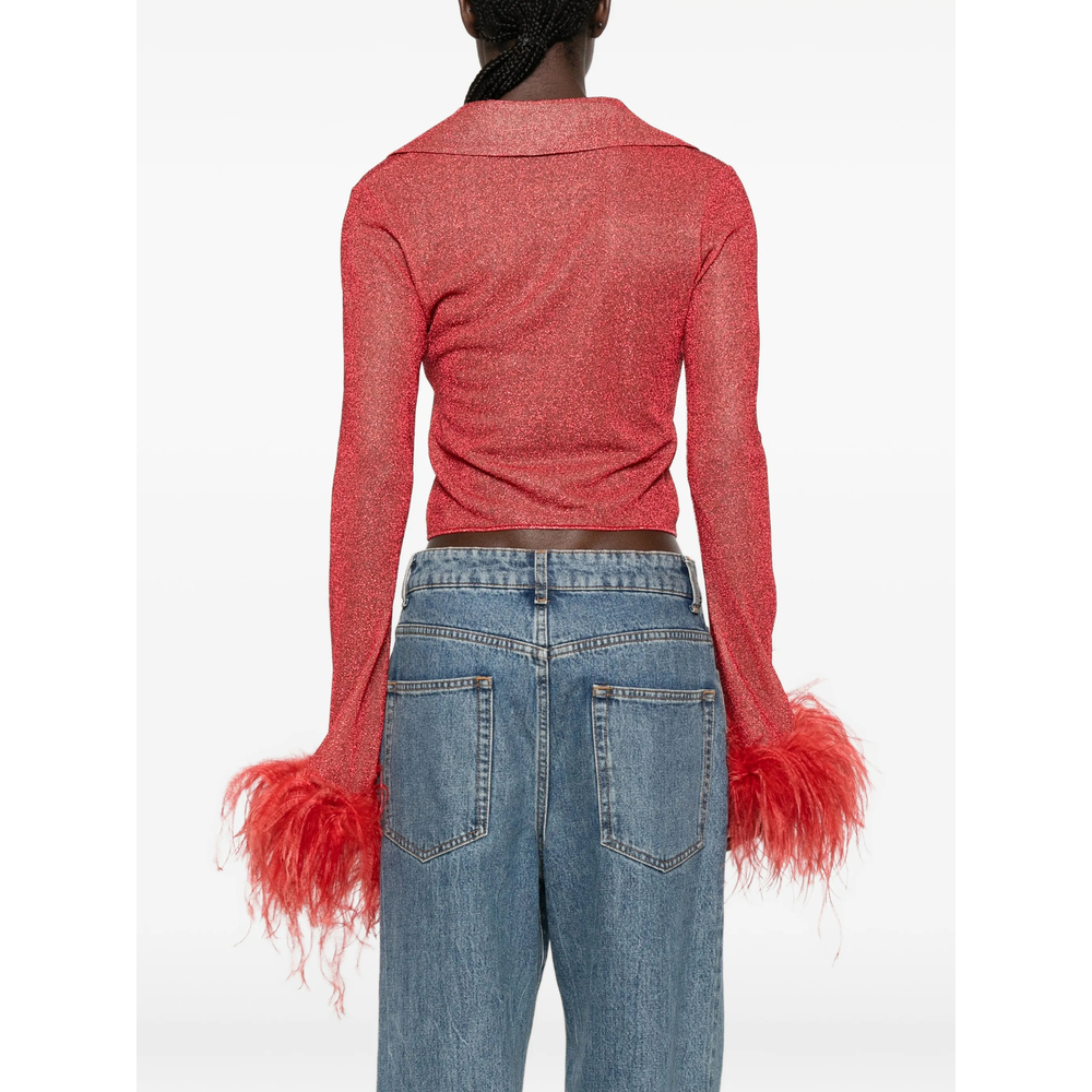 [OSEREE] Blouse FW26 LCF257 LUREX PLUM CORAL