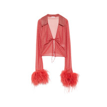 [OSEREE] Blouse FW26 LCF257 LUREX PLUM CORAL