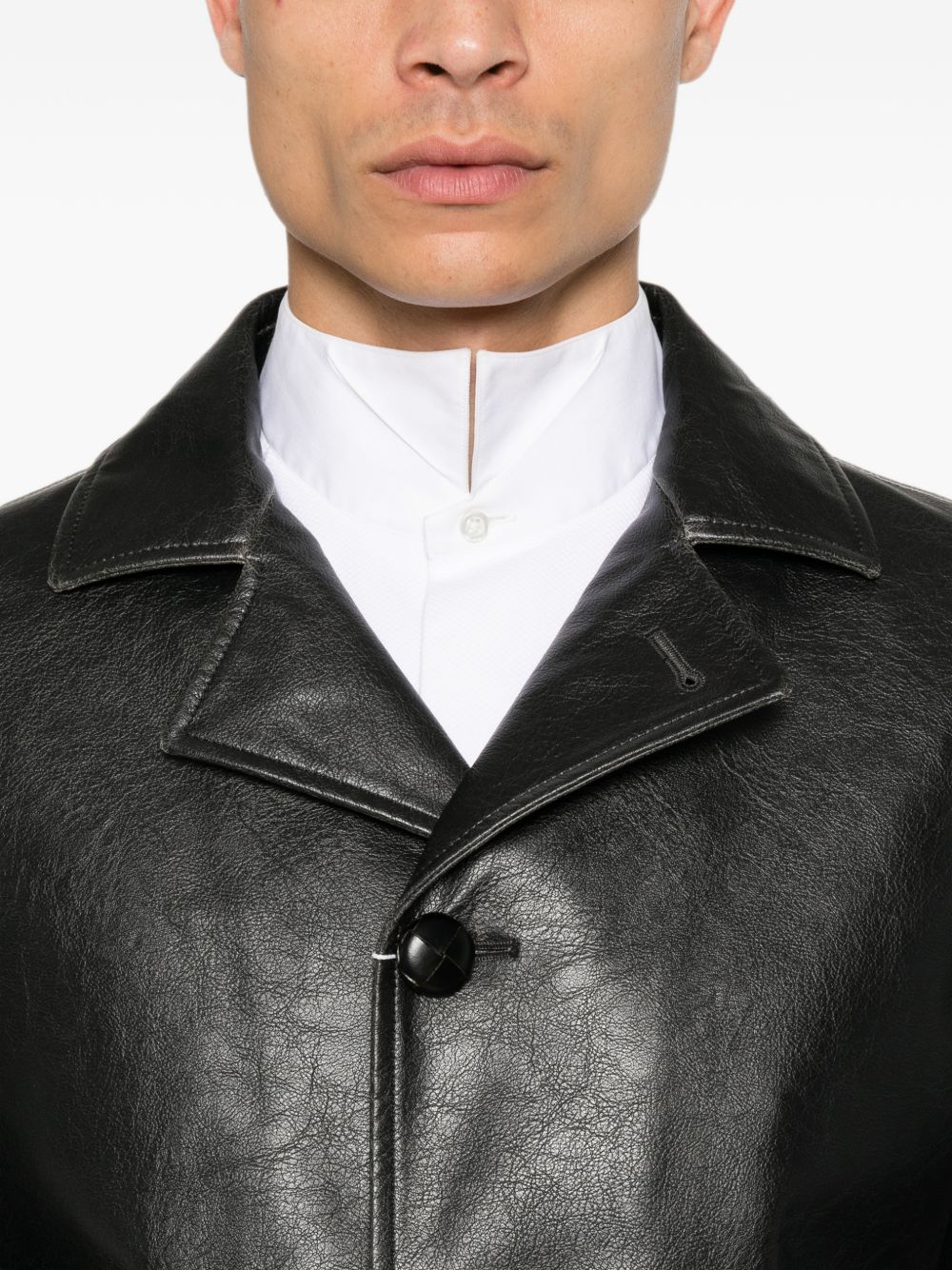 [MM6 Maison Margiela] Leather Jacket FW26 SH0AM0102 M35455 900