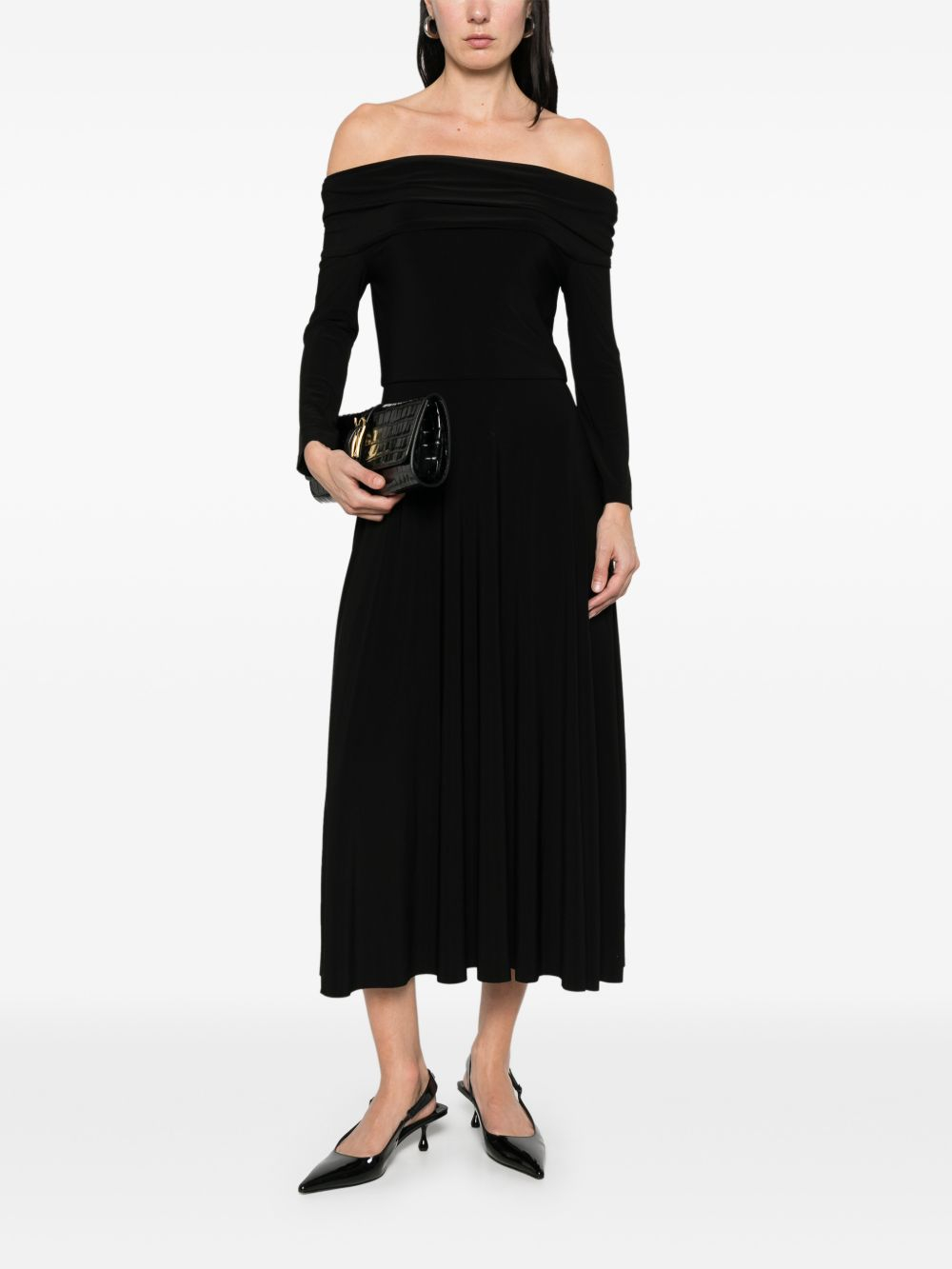 [Norma Kamali] Long sleeve dress FW26 KK1263PLU01001 BLACK