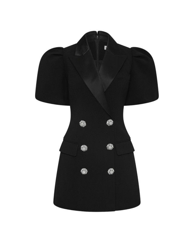 [Rebecca Vallance] Short sleeve dress FW26 2602-1847  BLACK