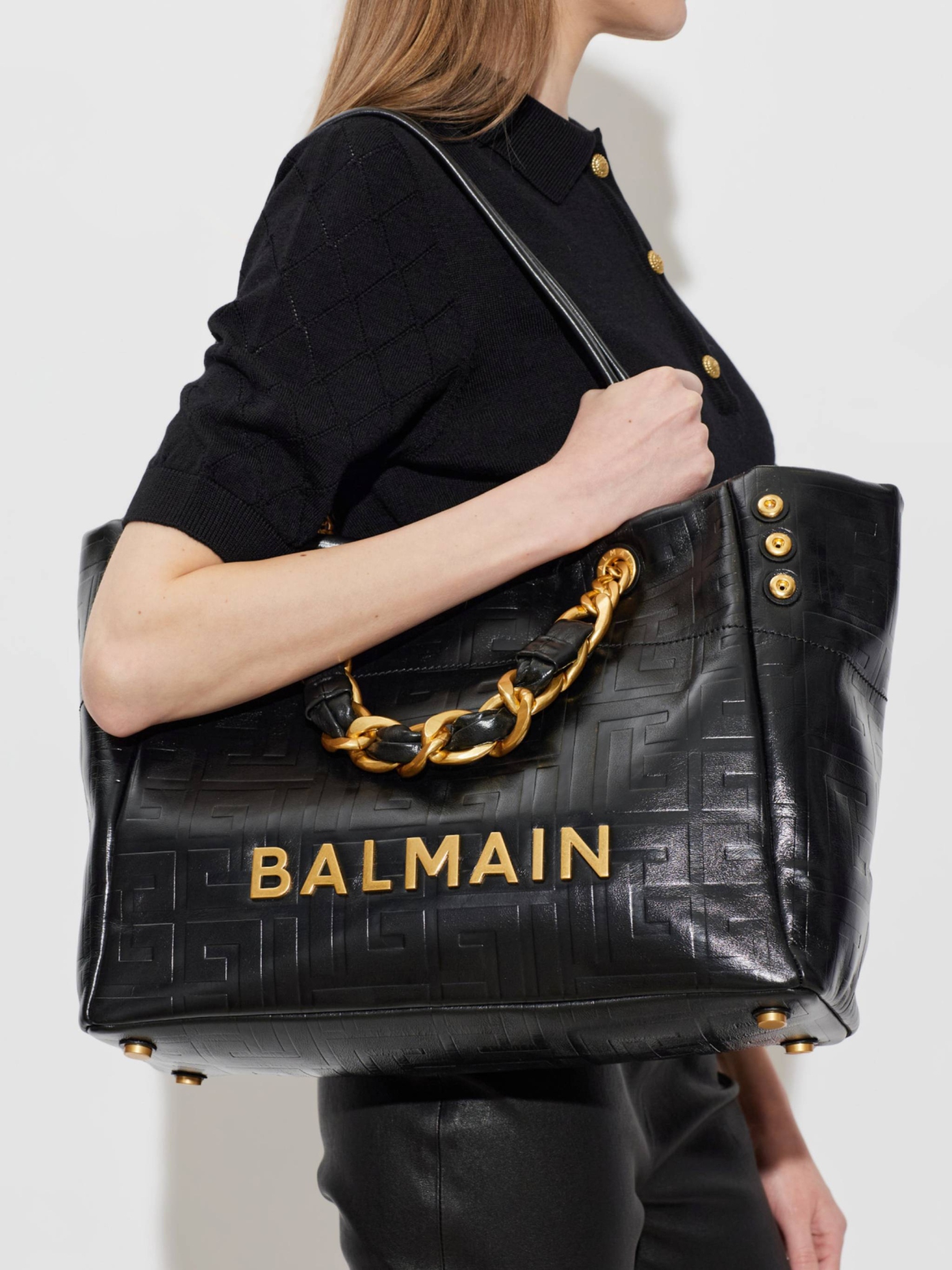 [BALMAIN PARIS] Tote bag FW26 HN1FF827 LETF