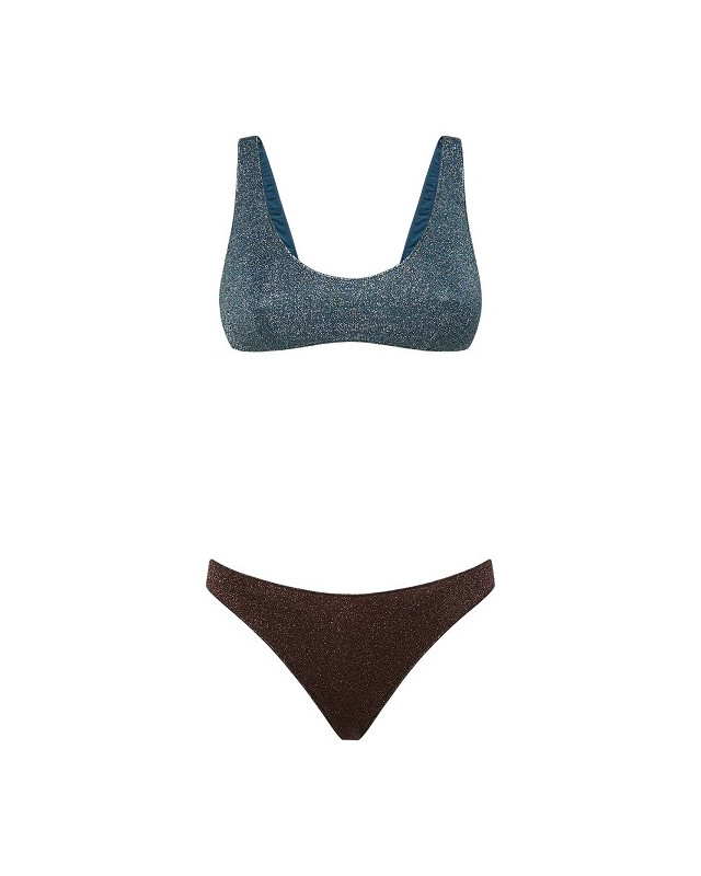 [OSEREE SWIMWEAR] Bikini SS26 LSS205.PEACOCK CHOCOLATE-PEACOCK CHOCOLATE