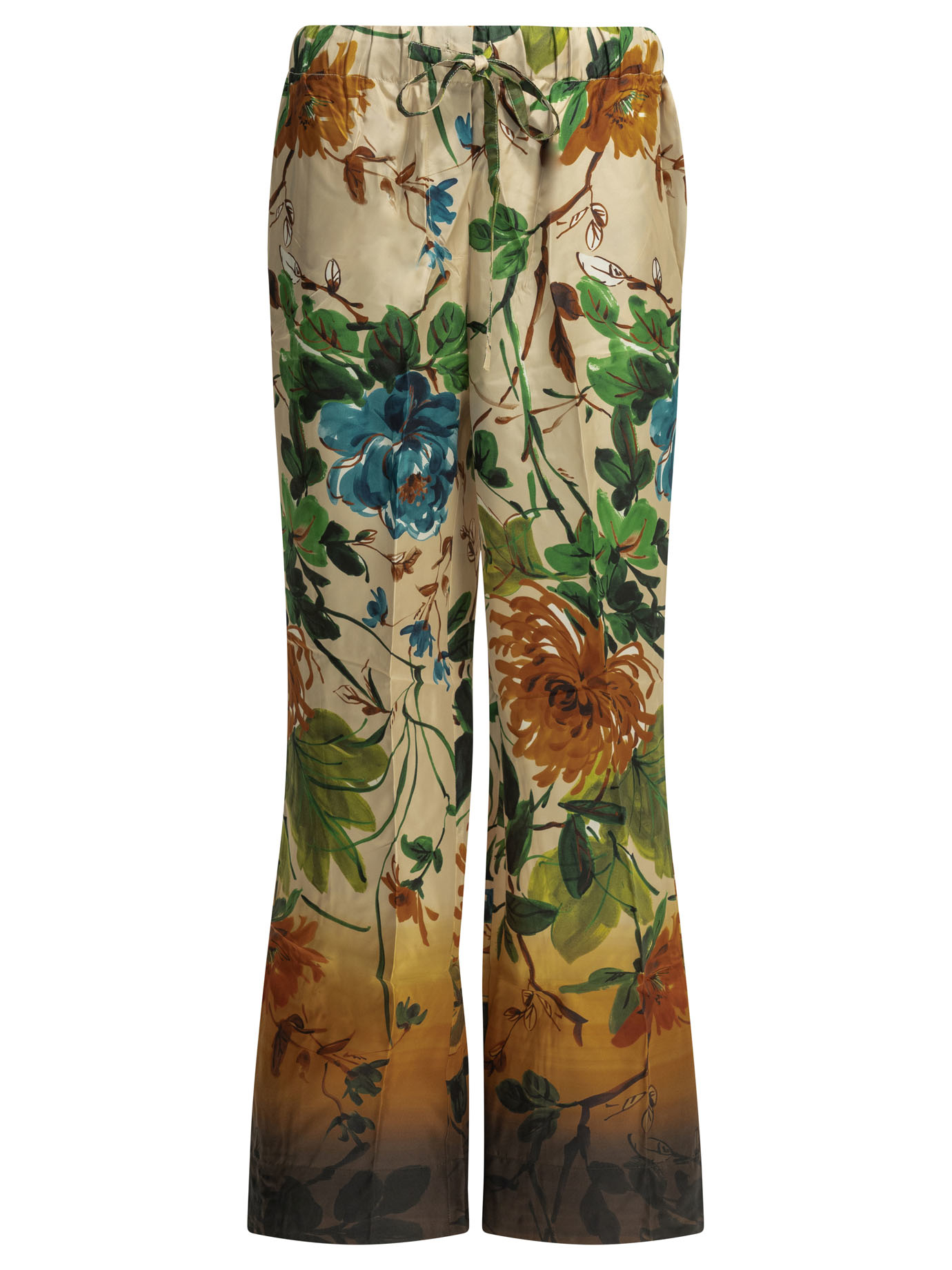 [Samantha Sung] Pants SS26 PIGIAMA PANTORIENTAL FLOWER OMBRECAMEL