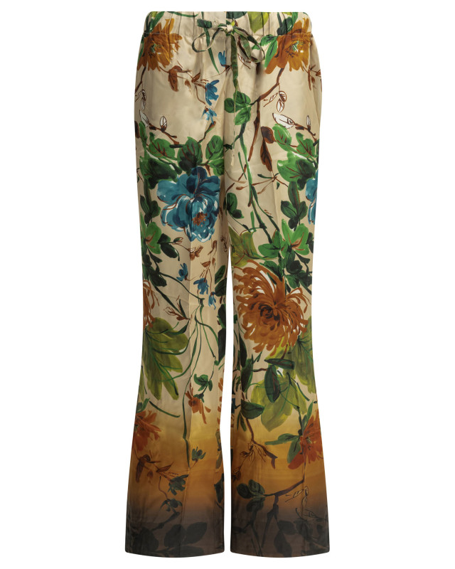 [Samantha Sung] Pants SS26 PIGIAMA PANTORIENTAL FLOWER OMBRECAMEL