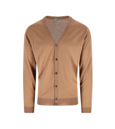 [JOHN SMEDLEY] Cardigan FW25 PETWORTHNUTMEG