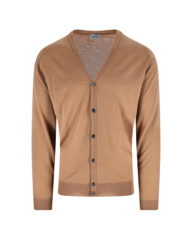 [JOHN SMEDLEY] Cardigan FW25 PETWORTHNUTMEG