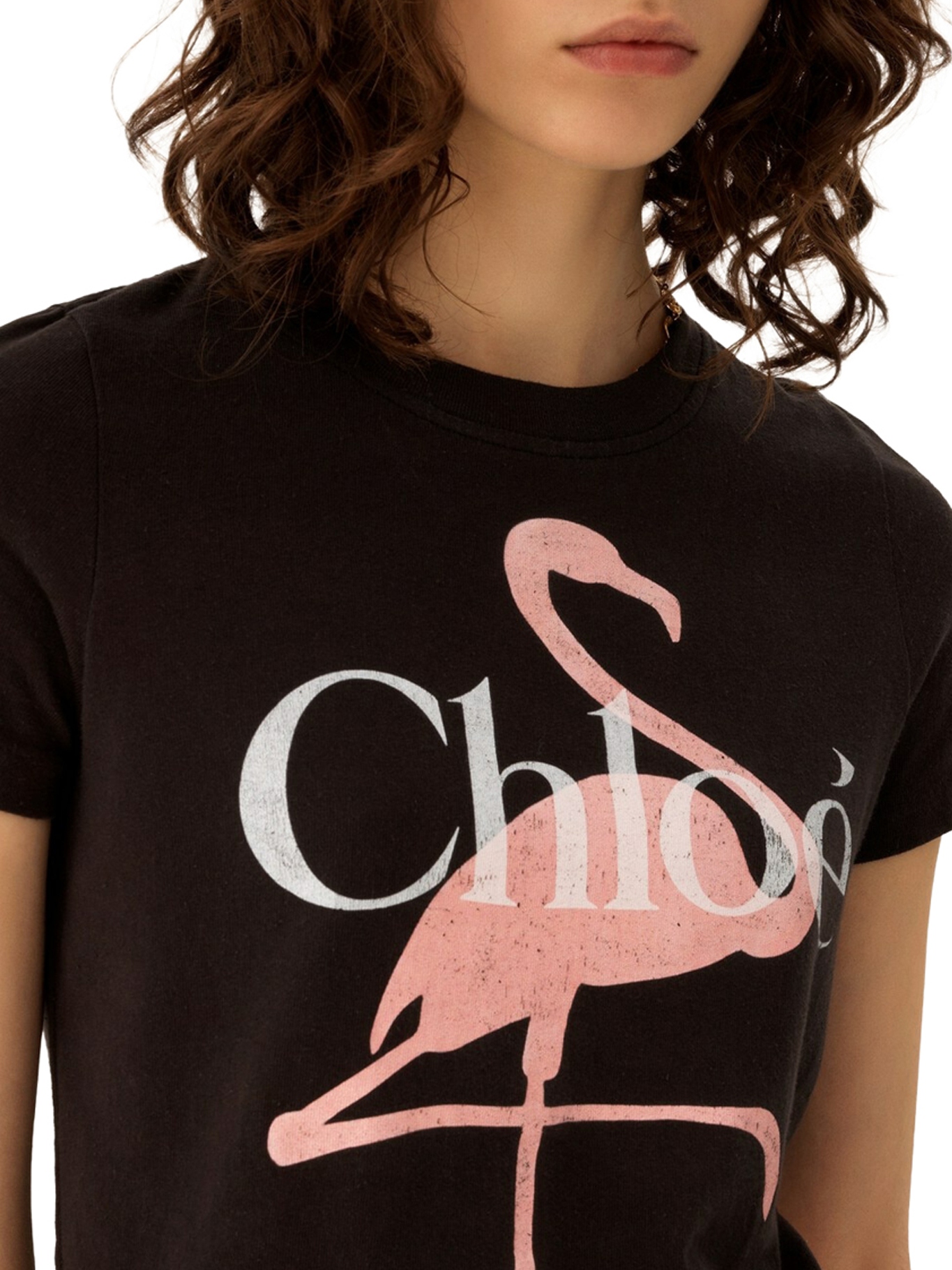 [Chloe] T-shirts Short Sleeve SS26 CH26SJH08194070 ASH BLACK