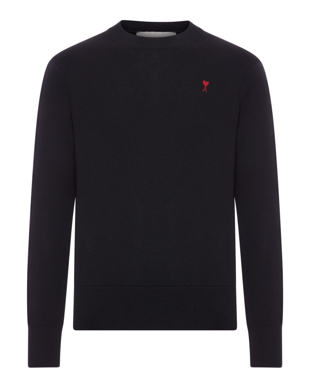 [Ami Paris] Knitwear FW26 HKS826001009 NOIR ROUGE