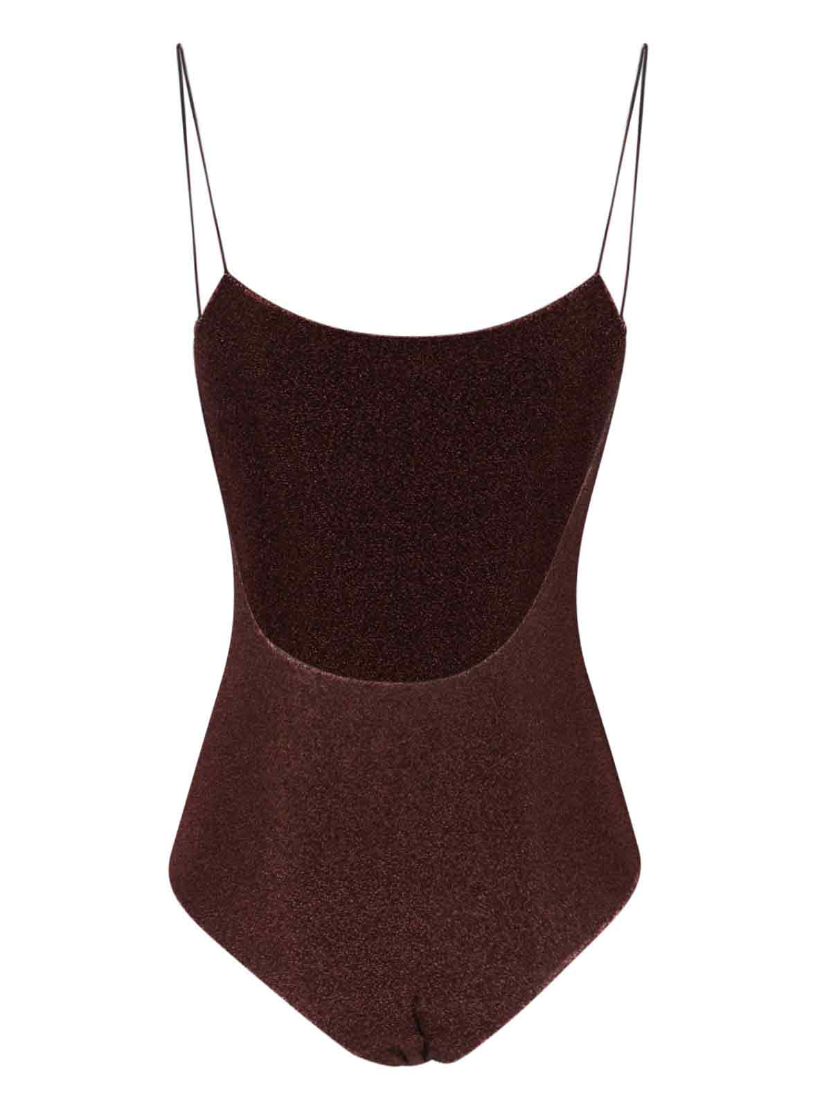 [OSEREE] Swimsuit SS26 LIS601 LUREXCHOCOLATE