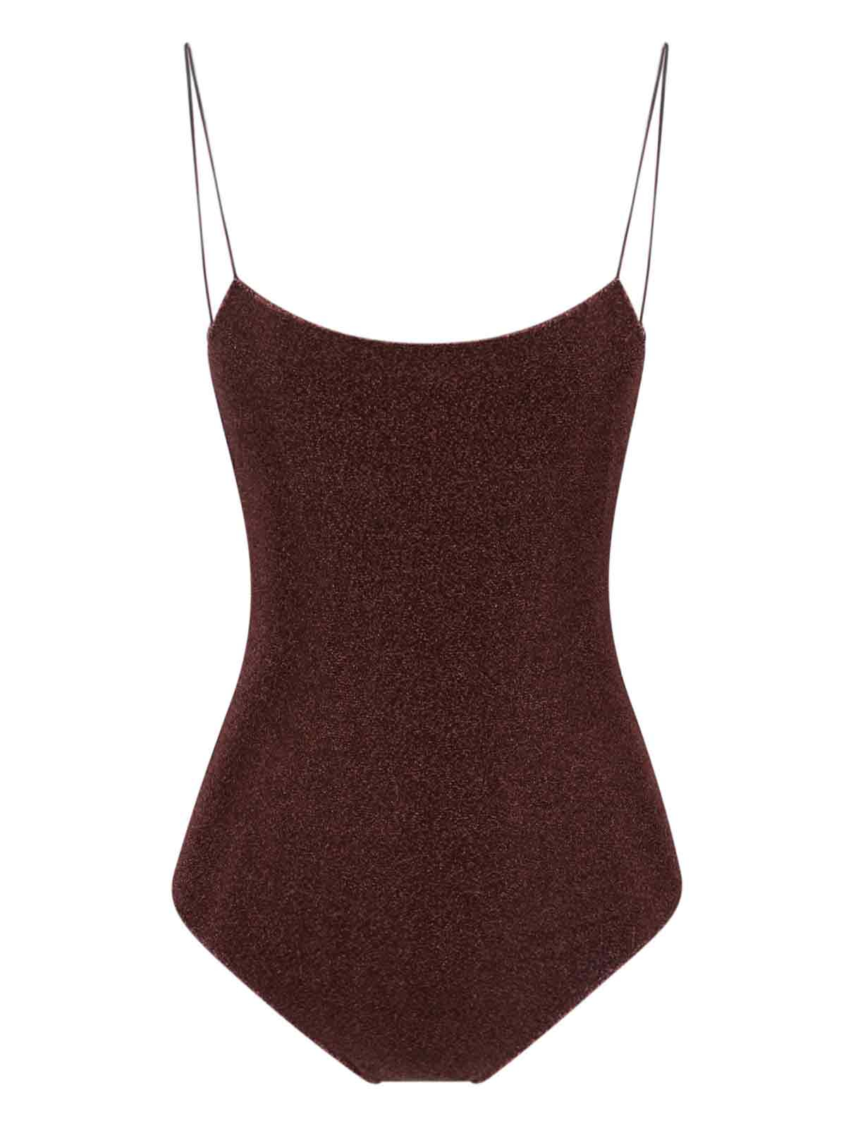 [OSEREE] Swimsuit SS26 LIS601 LUREXCHOCOLATE