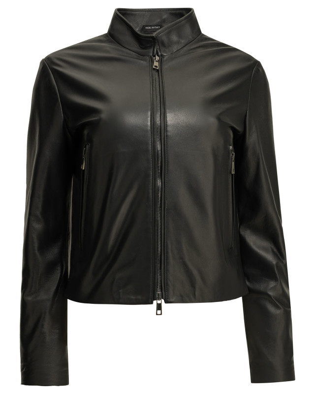 [Semper] Leather Jacket FW26 WMNLTHRACERNERO