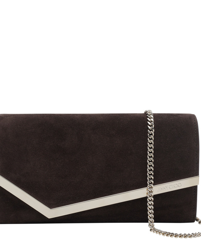 [Jimmy Choo] Clutch bag FW26 EMMIESUECHOCOLATE/LIGHT GOLD