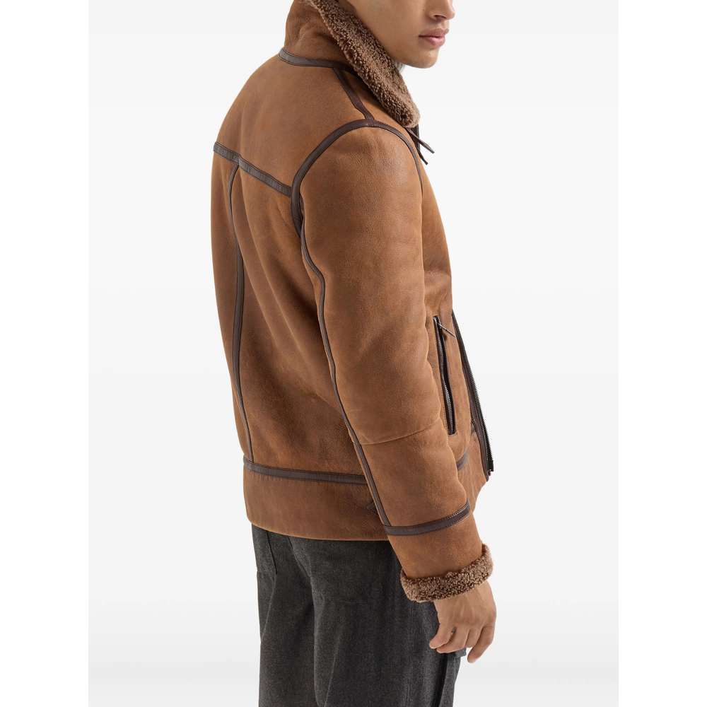 [Brunello Cucinelli] Leather Jacket FW26 MPMTR2093  C4269