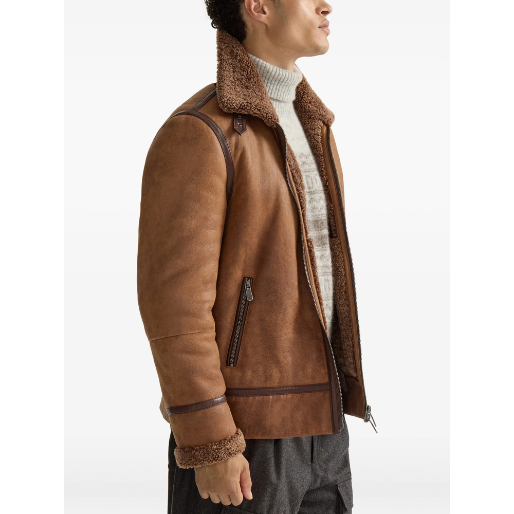 [Brunello Cucinelli] Leather Jacket FW26 MPMTR2093  C4269