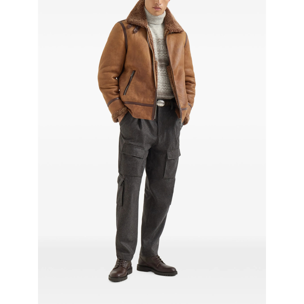 [Brunello Cucinelli] Leather Jacket FW26 MPMTR2093  C4269