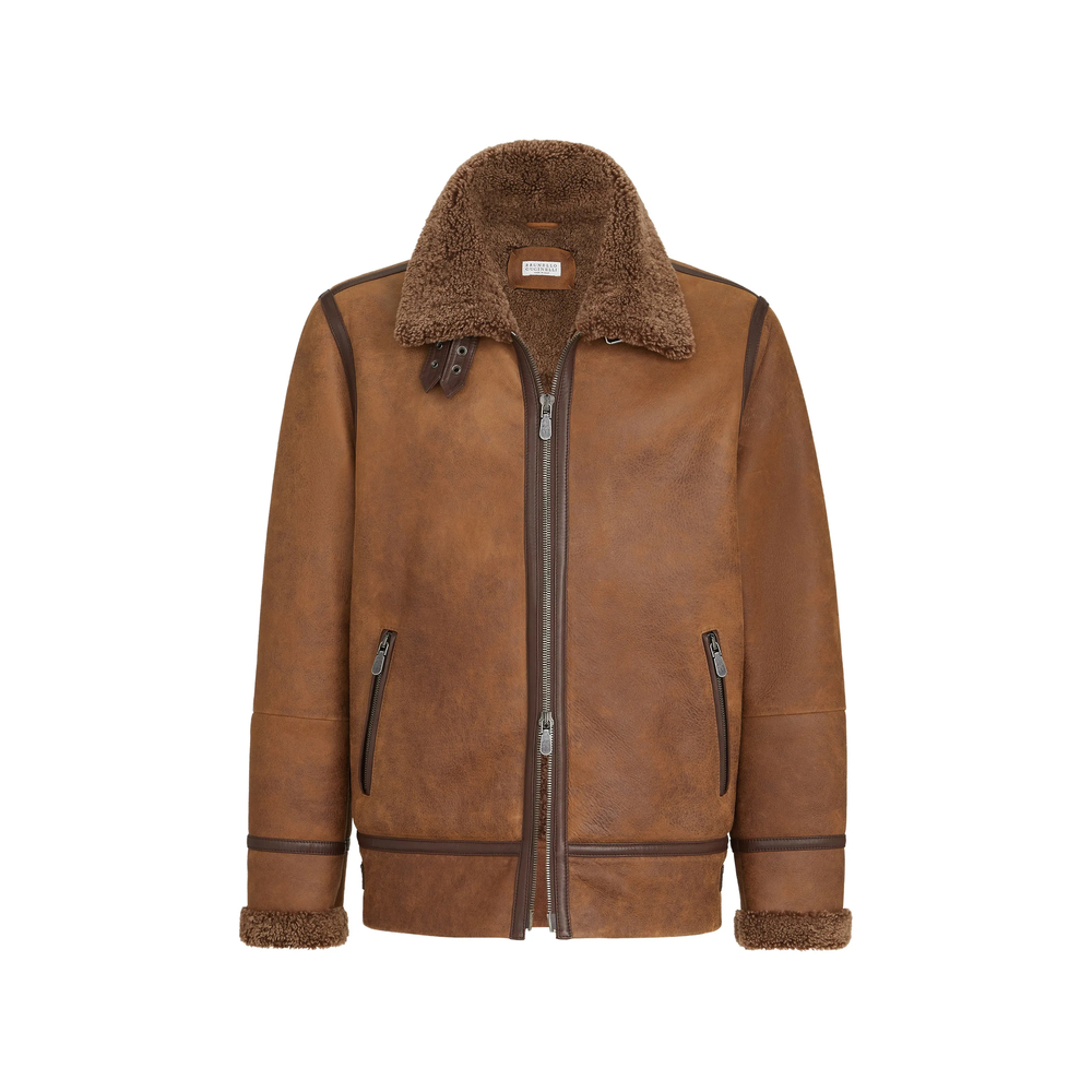 [Brunello Cucinelli] Leather Jacket FW26 MPMTR2093  C4269