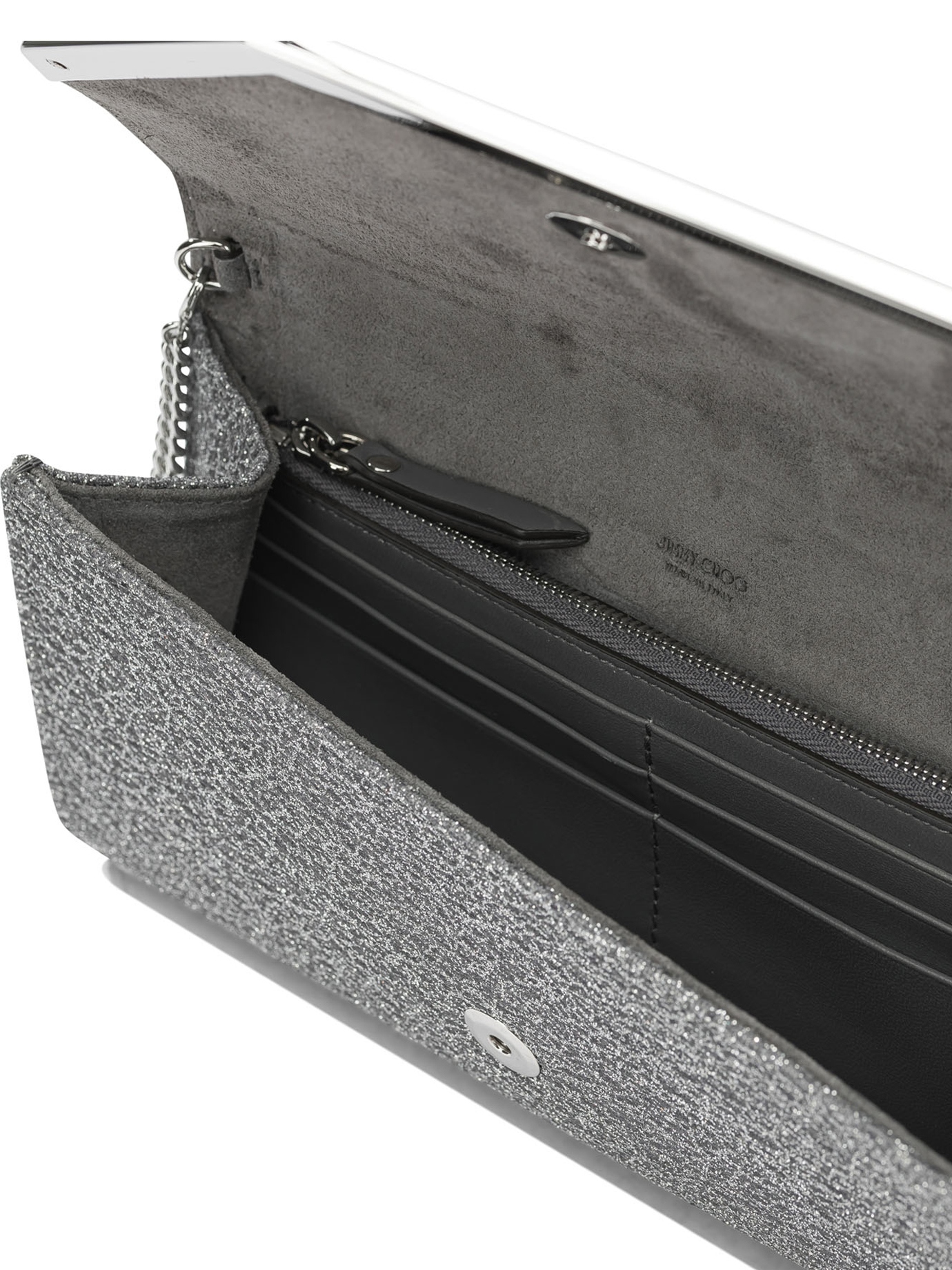 [Jimmy Choo] Clutch bag FW26 EMMIEUBDANTRACITE/SILVER
