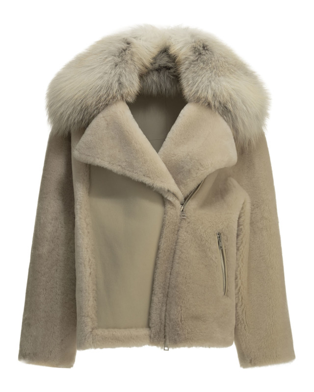 [Blancha] Fur Jacket FW26 26142-200BURRO-NATURALE