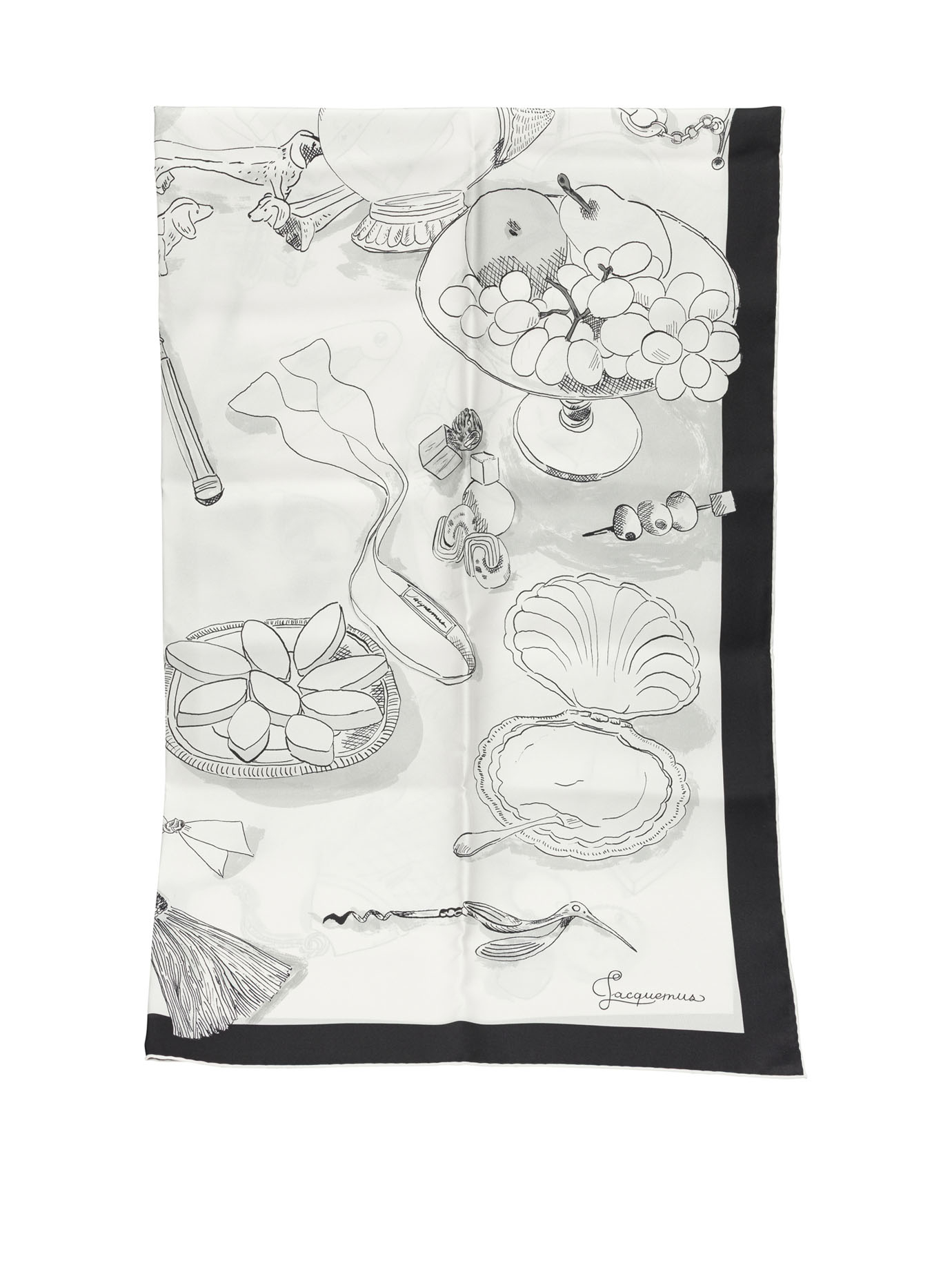 [JACQUEMUS] Scarf FW26 ACU00874AW00263PRINT COCKTAIL WHITE