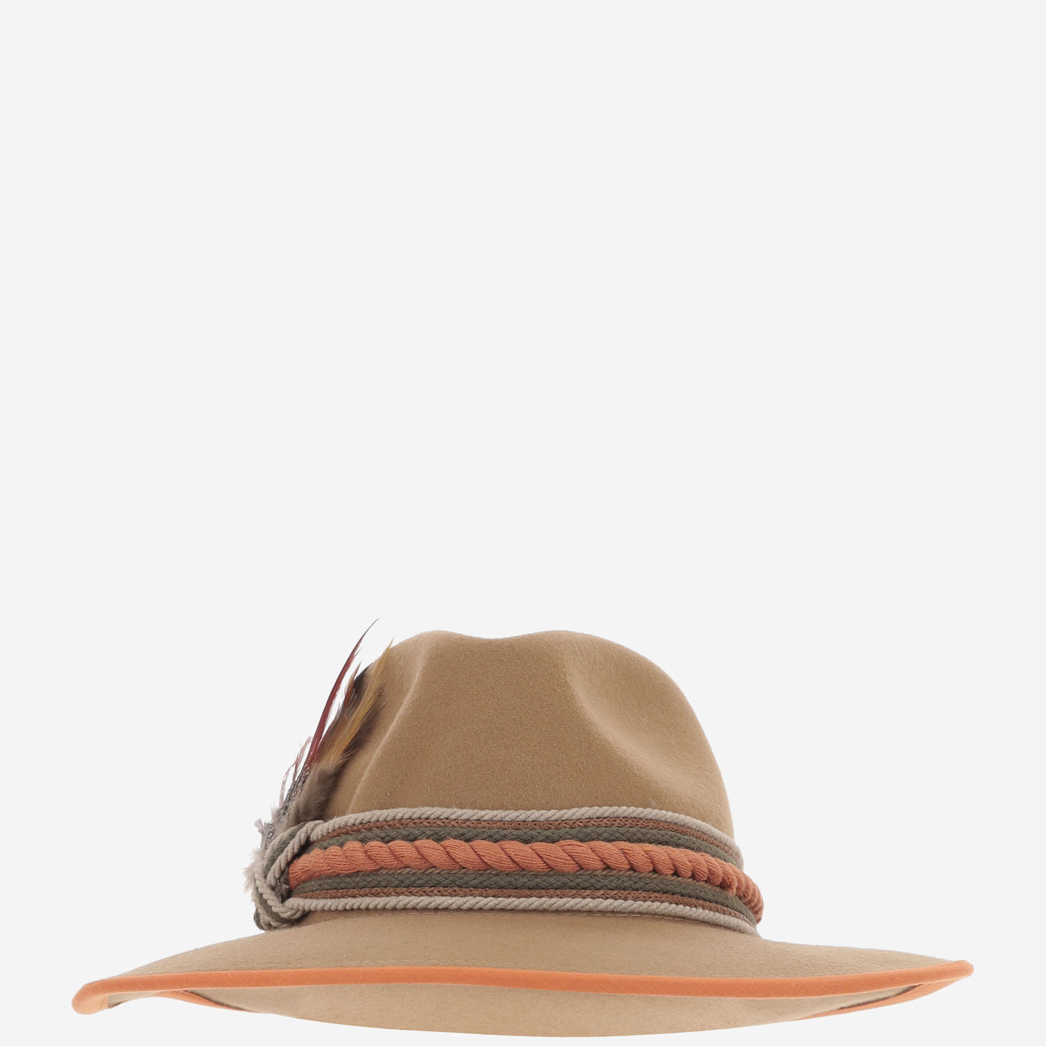 [ALEXIA ALVAREZ DE TOLEDO] Hat FW26 SOMBREROLANAMERINOMARRONPATADEGALLO
