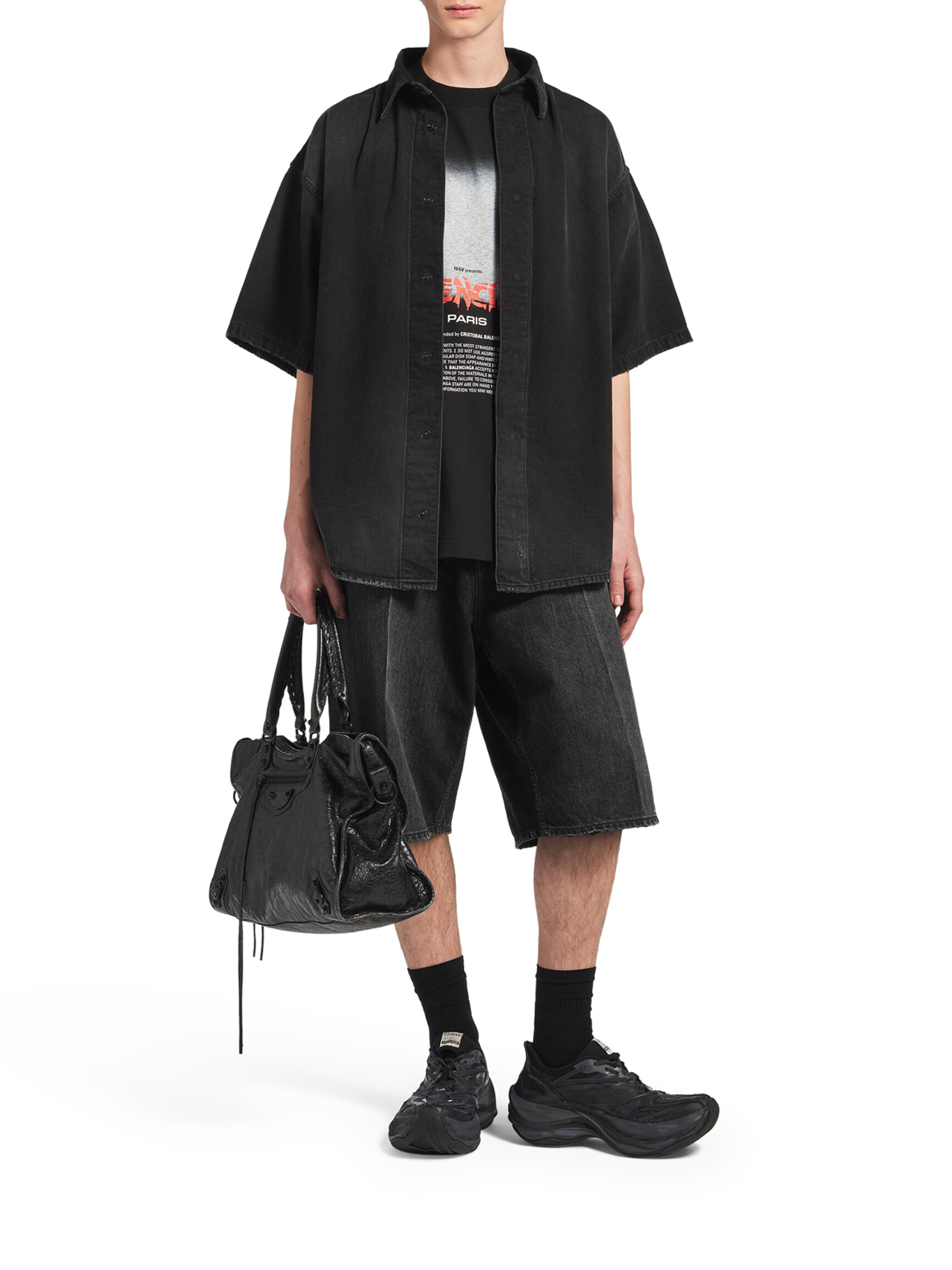 [Balenciaga] Shirts Short Sleeve FW26 A001R6TUW741000 BLACK