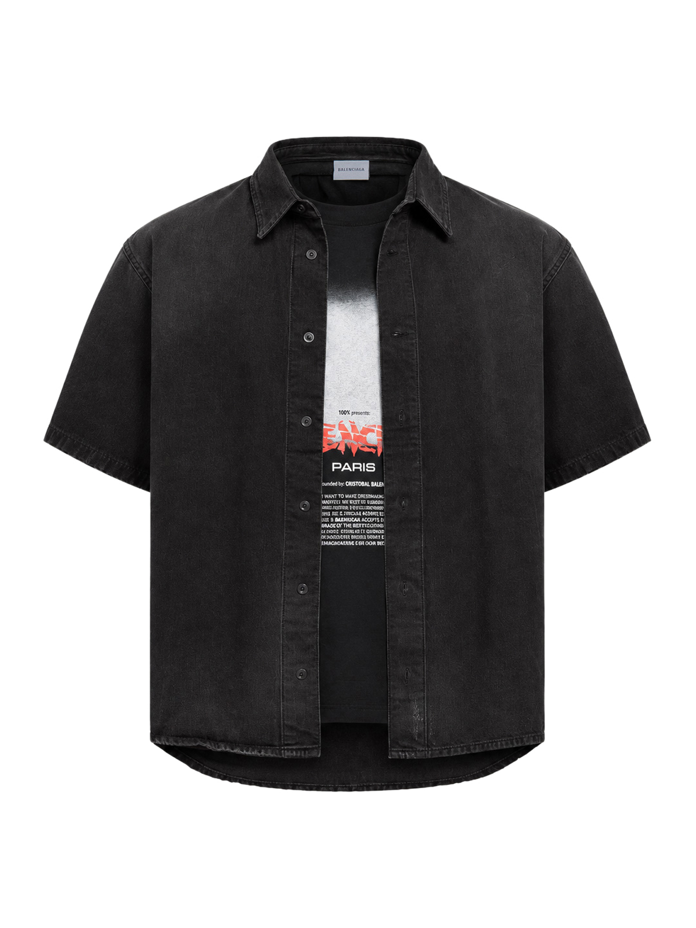 [Balenciaga] Shirts Short Sleeve FW26 A001R6TUW741000 BLACK