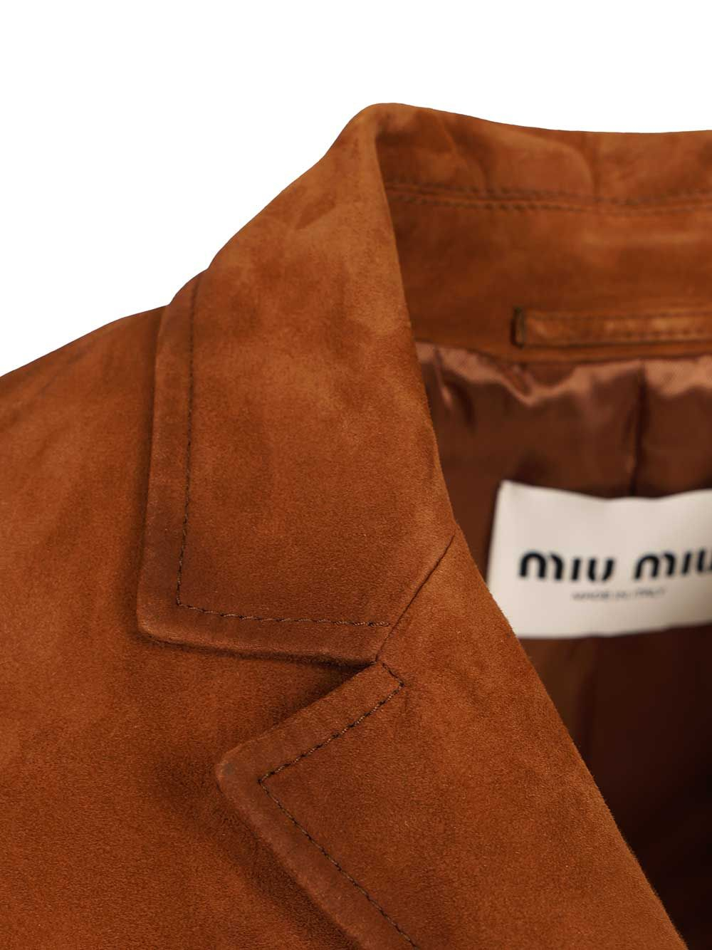 [Miu Miu] Leather Jacket SS26 MPV948 S OOO 104RF1034