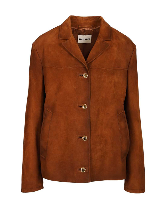[Miu Miu] Leather Jacket SS26 MPV948 S OOO 104RF1034