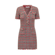 [Self-portrait] Short sleeve dress FW26 AW26146SBR RED