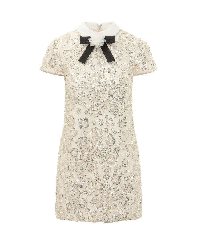 [Self-portrait] Short sleeve dress FW26 AW26019SC CREAM