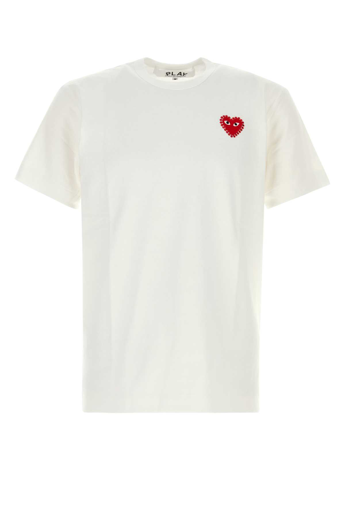 [COMME DES GARCONS PLAY] T-shirts Short Sleeve FW26 AXT801051 WHITERED