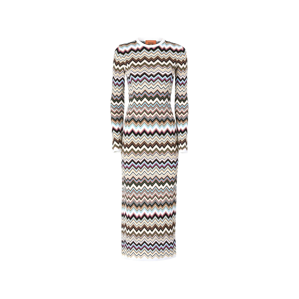 [MISSONI] Long sleeve dress FW26 DS26WG28 BK01KO SMSPL